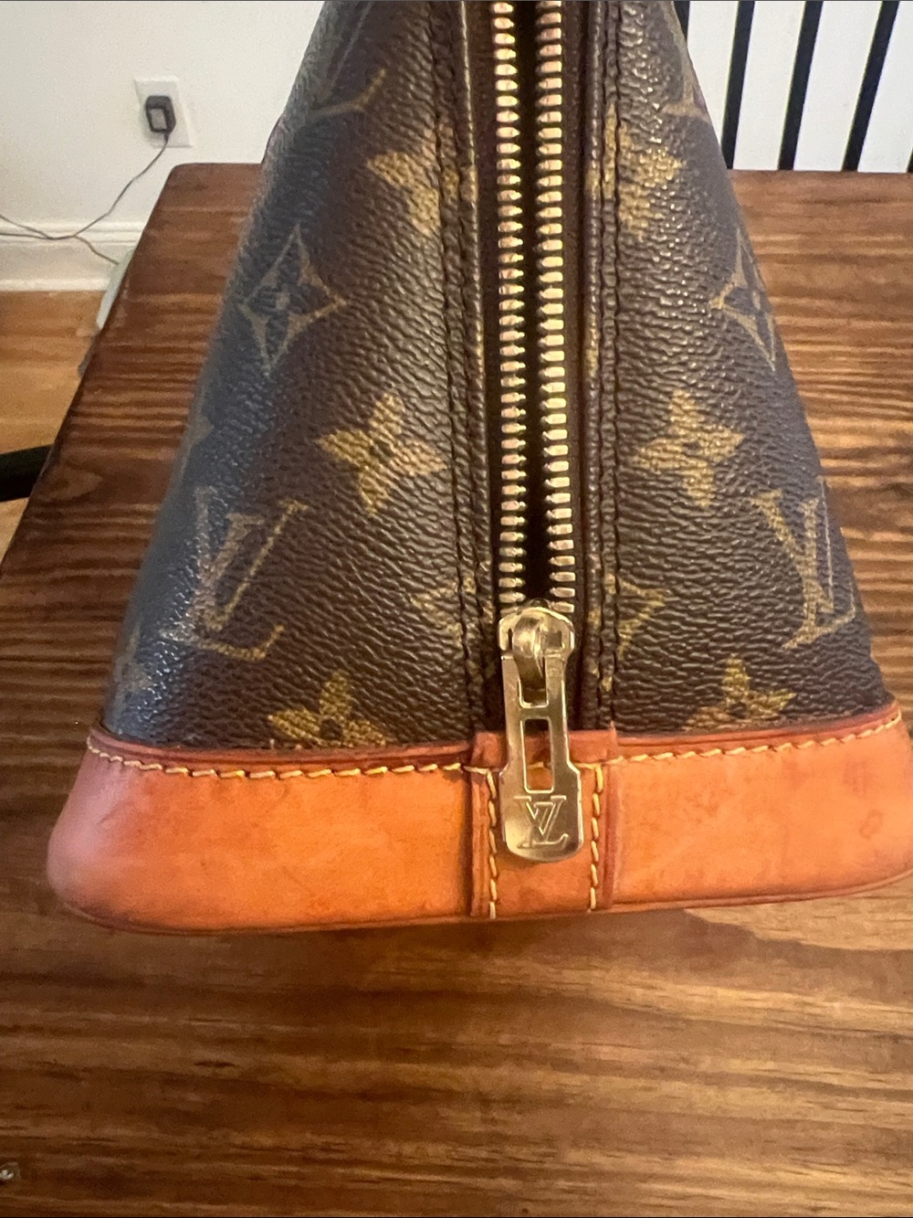Louis Vuitton Monogram Alma Satchel - Brown/Gold Trim - Picture 10 of 14